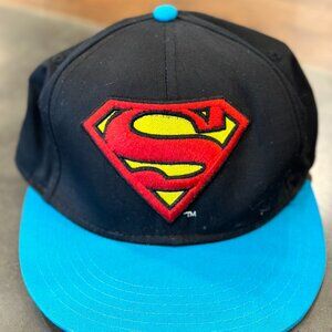 TM & DC Comics Snapback Superman Hat Black Blue Red And Yellow Adjustable Cap